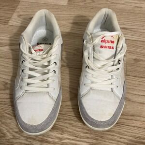 Alpine Swiss Stefan Sneaker Mens 9 White Low Top Lace Up Casual Shoes